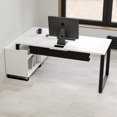 Стол офисный модульный с тумбой О-образное подстолье